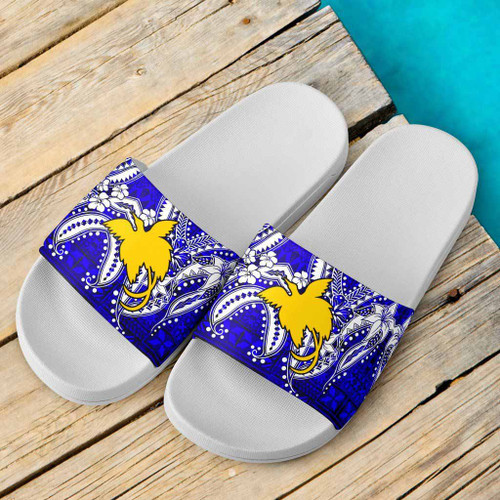 Papua New Guinea Sandals - Tribal Jungle Pattern Blue 1