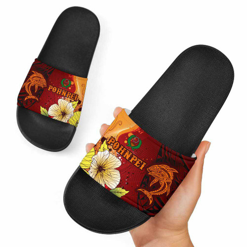 Pohnpei Slide Sandals - Tribal Tuna Fish 1