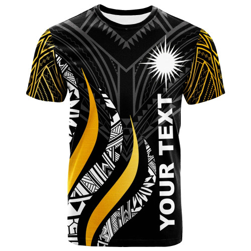Marshall Islands Custom PersonalisedT- Shirt - Strong Fire Pattern Gold 1