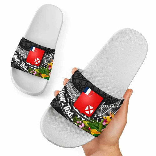 Wallis and Futuna Slide Sandals - Custom Personalised Seal Spiral Polynesian Patterns 1