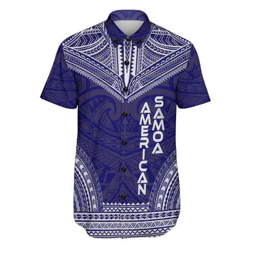 American Samoa Polynesian Chief Short Sleeve Shirts - Flag Version 1