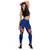 Samoa Polynesian Custom Personalised Legging - Floral With Seal Blue 3