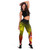 Guam Custom Personalised Legging - Humpback Whale with Tropical Flowers (Yellow) 1