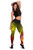 Guam Custom Personalised Legging - Humpback Whale with Tropical Flowers (Yellow) 2