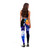 Samoa Legging - Humpback Whale with Tropical Flowers (Blue) 4
