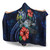 Solomon Islands Polynesian Hooded Blanket - Blue Turtle Hibiscus 3