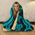 Hawaii Hooded Blanket - Turquoise Tentacle Turtle 2