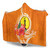 New Caledonia Polynesian Custom Personalised Hooded Blanket - Orange Floral With Seal 4