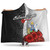 Solomon Islands Polynesian Hooded Blanket- Coat Of Arm With Hibiscus White 1