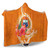 Samoa Polynesian Custom Personalised Hooded Blanket - Orange Floral With Seal 3