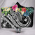 Papua New Guinea Polynesian Hooded Blanket - Summer Plumeria (Black) 1