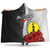 New Caledonia Polynesian Hooded Blanket- Coat Of Arm With Hibiscus White 1