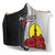 New Caledonia Polynesian Hooded Blanket- Coat Of Arm With Hibiscus White 3