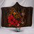 Polynesian Hawaii Kanaka Maoli Hooded Blanket - Humpback Whale with Hibiscus (Golden) 1