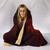 Polynesian Hawaii Kanaka Maoli Hooded Blanket - Humpback Whale with Hibiscus (Red) 5