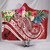 Polynesian Hawaii Hooded Blanket - Summer Plumeria (Red) 1