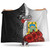 Tuvalu Polynesian Hooded Blanket- Coat Of Arm With Hibiscus White 1
