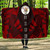 Niue Hooded Blanket - Polynesian Tattoo Red 1