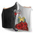 Nauru Polynesian Hooded Blanket- Coat Of Arm With Hibiscus White 3