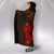 Polynesian Hawaii Hooded Blanket - Humpback Whale with Hibiscus (Golden) 4