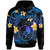 Yap Hoodie - Custom Personalised Polynesian Waves with Plumeria Flowers (Blue)