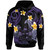 Fiji Hoodie - Custom Personalised Polynesian Waves with Plumeria Flowers (Purple)