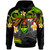 Guam Hoodie - Custom Personalised Polynesian Waves with Plumeria Flowers (Reggae)