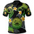 American Samoa Polo Shirt - Custom Personalised Polynesian Waves with Plumeria Flowers (Green)