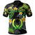 Pohnpei Polo Shirt - Custom Personalised Polynesian Waves with Plumeria Flowers (Green)