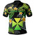 Wallis and Futuna Polo Shirt - Custom Personalised Polynesian Waves with Plumeria Flowers (Green)