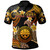 FSM Polo Shirt - Custom Personalised Polynesian Waves with Plumeria Flowers (Orange)