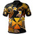 Wallis and Futuna Polo Shirt - Custom Personalised Polynesian Waves with Plumeria Flowers (Orange)
