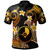 Yap Polo Shirt - Custom Personalised Polynesian Waves with Plumeria Flowers (Orange)
