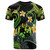 Tonga T-shirt - Custom Personalised Polynesian Waves with Plumeria Flowers (Green)