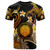 CMNI T-shirt - Custom Personalised Polynesian Waves with Plumeria Flowers (Orange)