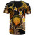 CMNI T-shirt - Custom Personalised Polynesian Waves with Plumeria Flowers (Orange)