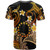 Cook Islands T-shirt - Custom Personalised Polynesian Waves with Plumeria Flowers (Orange)