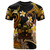 Fiji T-shirt - Custom Personalised Polynesian Waves with Plumeria Flowers (Orange)