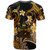 Fiji T-shirt - Custom Personalised Polynesian Waves with Plumeria Flowers (Orange)
