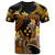 Kosrae T-shirt - Custom Personalised Polynesian Waves with Plumeria Flowers (Orange)