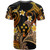 Kosrae T-shirt - Custom Personalised Polynesian Waves with Plumeria Flowers (Orange)