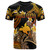 Papua New Guinea T-shirt - Custom Personalised Polynesian Waves with Plumeria Flowers (Orange)