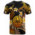 Tahiti T-shirt - Custom Personalised Polynesian Waves with Plumeria Flowers (Orange)