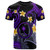 Chuuk T-shirt - Custom Personalised Polynesian Waves with Plumeria Flowers (Purple)