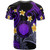 CMNI T-shirt - Custom Personalised Polynesian Waves with Plumeria Flowers (Purple)