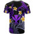 Kanaka Maoli T-shirt - Custom Personalised Polynesian Waves with Plumeria Flowers (Purple)