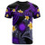 Marshall Islands T-shirt - Custom Personalised Polynesian Waves with Plumeria Flowers (Purple)