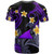 Tokelau T-shirt - Custom Personalised Polynesian Waves with Plumeria Flowers (Purple)