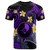 Yap T-shirt - Custom Personalised Polynesian Waves with Plumeria Flowers (Purple)