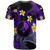 Yap T-shirt - Custom Personalised Polynesian Waves with Plumeria Flowers (Purple)